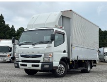 車検付 三菱キャンター 跳上ゲート付アルミウイング ワイドロング 内高225cm マニュアル5速 積載2トン