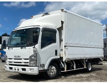 車検付き 2008年式 いすゞエルフ ワイドキャブ ロングボデー ウィング オートマ 積載2トン