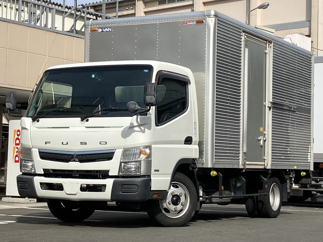  【車検令和6年3月26日迄】 H29年/三菱キャンター ワイドL435㎝/内高207㎝ 跳上ゲート付アルミバン 左サイド扉付 積載3000kg シフト5速MT