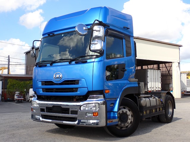  【車検令和5年12月迄】 H27年/クオン ハイルーフ トラクターヘッド 第5輪荷重11500kg アルミホイール リアエアサス エスコット 走行47.9万㎞