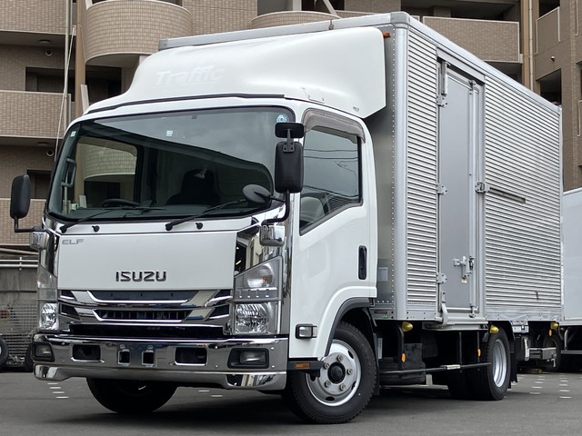 【車検付き令和6年2月迄】 H30年 いすゞエルフ 格納パワーゲート付アルミバン 走行8.3万㎞ ワイド幅 左側スライド扉 積載2000㎏ マニュアル6速【お買い得】