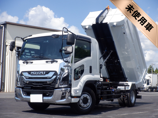 【未使用車】 R7年 現行型フォワード 増トン（積載8ｔ） 新明和製アームロール ツインホイスト コンテナ付き 6速マニュアル