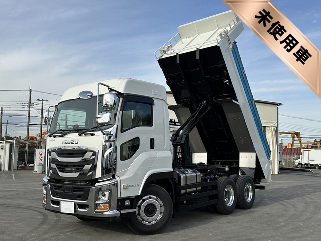 【未使用車】R7年 ギガ 極東製 510ダンプ 自動シート ミドルハイルーフ アルミホイール メッキパーツ 7MT 6×4 2デフ
