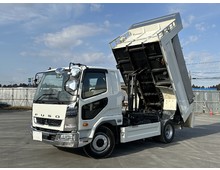 【継続車検取得予定】実走行7万㎞台 増トン ダンプ 新明和製 ファイター 積載6.9t 6MT 電動コボレーン 