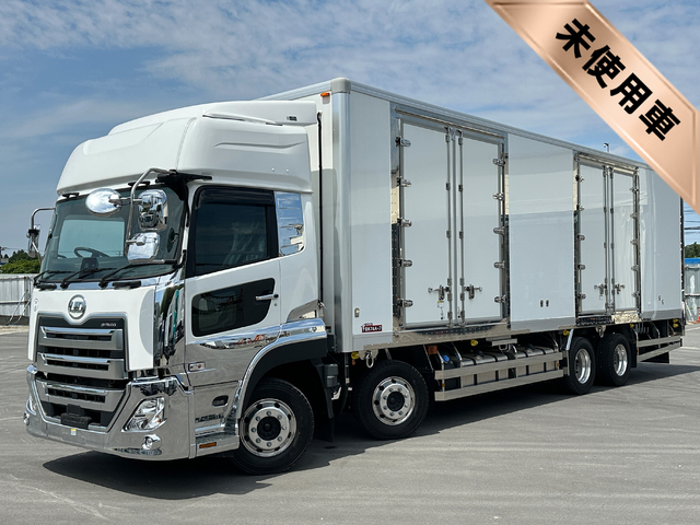 【近日入庫予定】【未使用車】 菱重サブエンジン搭載 冷凍バン 4軸低床 キーストン床 ジョルダー ダブル観音扉 ハイルーフ リアエアサス エスコット アルミホイール 車検付き UDクオン
