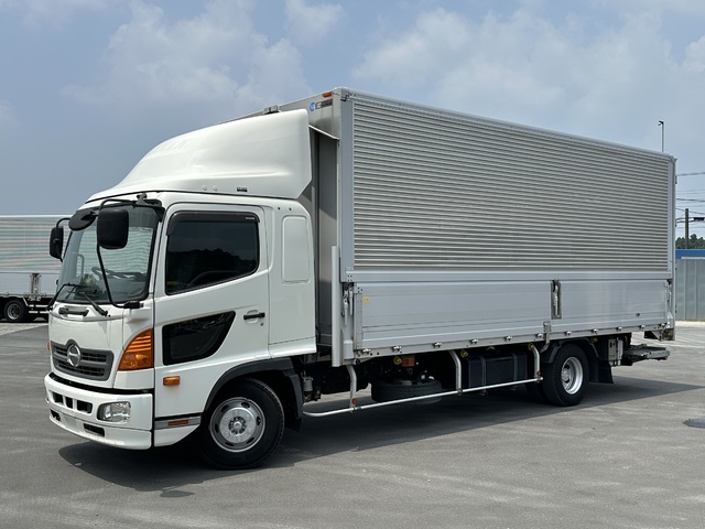【近日入庫予定】 H28年 格納パワーゲート付き アルミウイング 6200セミワイド幅 板バネ 6速マニュアル 日野レンジャー