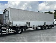  H27年 トレクス製3軸段付ウイングセミトレーラー エアサス搭載 内長1260cm シングル引き 第5輪10700kg以上牽引可 積載27ｔ