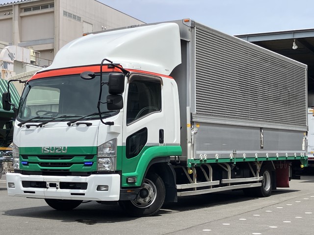 【近日入庫予定】 H29年 跳ね上げパワーゲート付！ 6200ワイド幅 アルミウイング 内高2400㎜ リアエアサス 積載2,500㎏ いすゞ フォワード