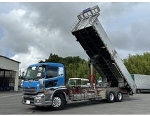 H29年 クオン コダイラ製 土砂禁ダンプ ステン床 3軸1デフ リアエアサス 車検付 90アオリ
