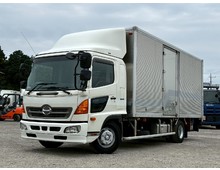 車検付き 標準キャブ ロングボデー サイド扉 リアエアサス 跳ね上げゲート 荷台高230㎝ アルミバン 日野レンジャー 積載2.75トン