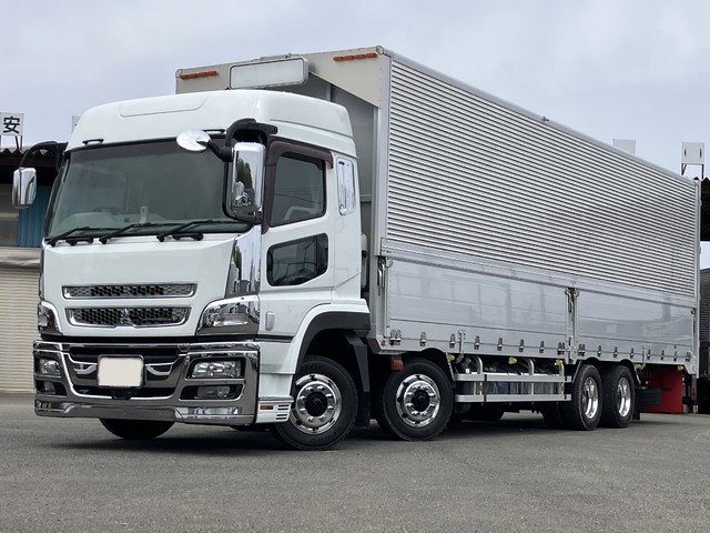 【ジャパントラックショー2026出展車！】 【リファービッシュトラック】 H29年 ふそうスーパーグレート 4軸低床 アルミウイング キャブ・ボデー塗装仕上げ済 アラウンドビューモニター搭載 ハイルーフ リアエアサス 7速マニュアル アルミホイール 車検付