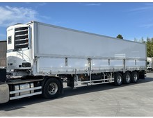 【未使用車】 サーモキングC-600縦型サブエンジン トレクス製冷凍ウイング 3軸セミトレーラー キーストン床 ジョルダー4列 リフトアクスル付き