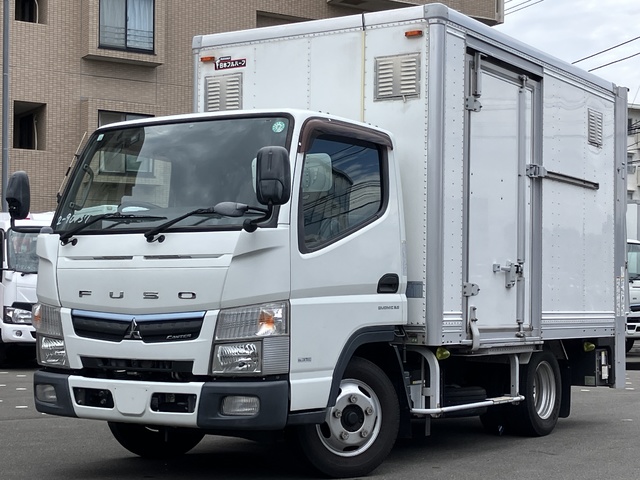 H28年 垂直パワーゲート搭載！ 11尺ショート アルミバン 標準幅 内高189㎝ フルハーフ 床鉄板 左サイド扉 三菱ふそう キャンター