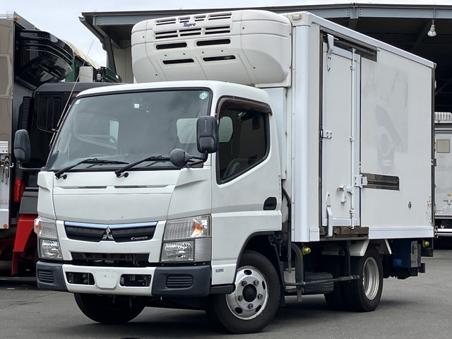 H29年 かぶせ式パワーゲート付！ 標準11尺ショート 冷凍バン 東プレ低温 両サイド扉付 アルミ縞板 ラッシング2段 三菱ふそう キャンター