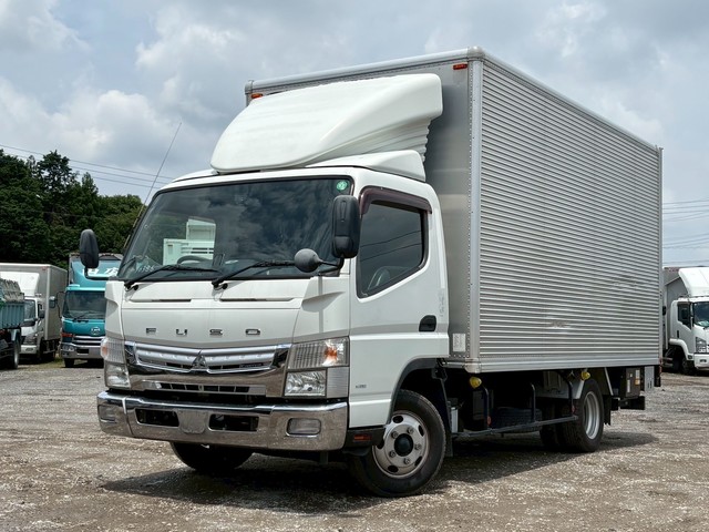 ワイドキャブ ロングボデー 跳上パワーゲート 三菱ふそうキャンター 荷台高2.2m アルミバン 5速マニュアル 積載2トン