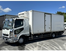 【近日入庫予定】H29年 加温機能付き冷蔵車 菱重＋30℃～⁻30℃設定 6200ワイド 床キーストン リアエアサス サイド扉 6速マニュアル ふそうファイター 車検付き