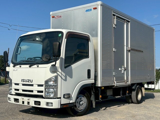 車検付 5トン未満 いすゞエルフ 標準ロング アルミバン サイド扉 マニュアル5速 最大積載量2トン