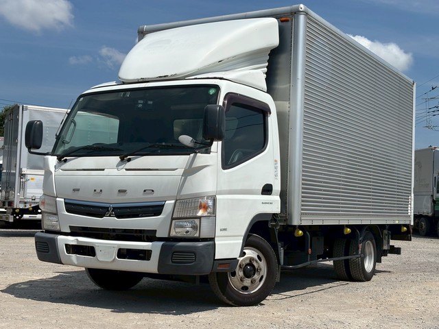  跳ね上げパワーゲート付！ ワイドロング アルミバン 内高221㎝ 積載2,000㎏ ラッシング2段 三菱ふそう キャンター