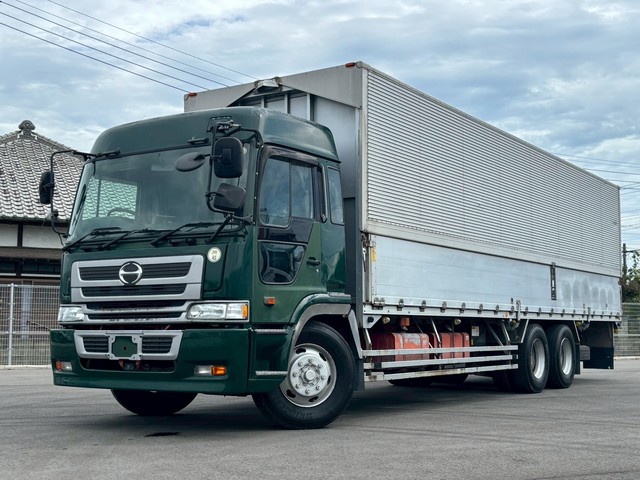 【クラッチ交換済み】実走行 煤焼き無し 400馬力 エアサス マニュアル7速 25トン車 ハイルーフ PMマフラー付き 日野プロフィア 高床 アルミウイング 整備記録簿 積載13.9トン