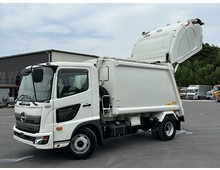 【長期リース可能】 R3年 塵芥車 新明和製プレス式パッカー 8.7立米 汚水タンク付き 6速マニュアル 低走行 日野レンジャー