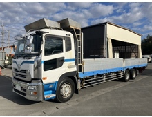  H24年 2デフ！ 平ボデー アルミブロック 木床 5方開 木床 シートデッキ付 メッキパーツ 日産UD クオン