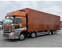 【インジェクター交換中】 H29年 格納パワーゲート付き 4軸アルミウイング ハイルーフ リアエアサス エスコット UDクオン 車検付き