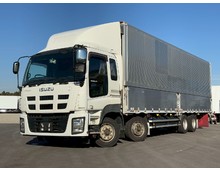 マニュアル7速 白キャブ いすゞギガ 4軸低床 アルミウイング 積載13.9トン