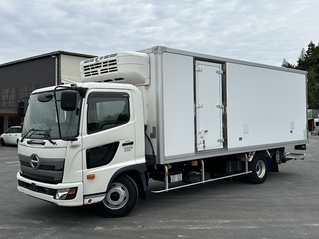 H30年 格納パワーゲート付き 冷凍バン 東プレ低温 6100ワイド 床アルミ縞板 サイド扉 板バネ 6速マニュアル 日野レンジャー
