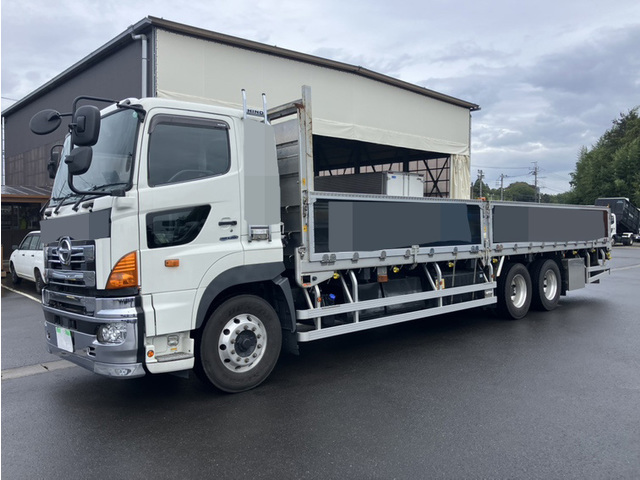 H28年 総輪エアサス プロフィア アルミブロック 80アオリ 平ボディ 3軸1デフ スタンション 内フック アルミホイール 車検付