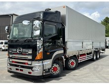 【リファービッシュトラック】 H25年 融雪仕様 台枠ステン 観音ウロコステン 格納パワーゲート付き 4軸アルミウイング ハイルーフ リアエアサス キャブ・ボデー・シャーシ塗装仕上げ済み プロシフト 日野プロフィア 予備検付き