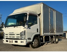 ワイドキャブ ロングボデー アルミバン 左サイド扉 マニュアル6速 いすゞエルフ 積載3トン