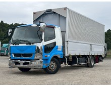 跳ね上げゲート エアサス セミワイド アルミウイング 直列6気筒エンジン ターボ240馬力 三菱ファイター 積載2.55トン