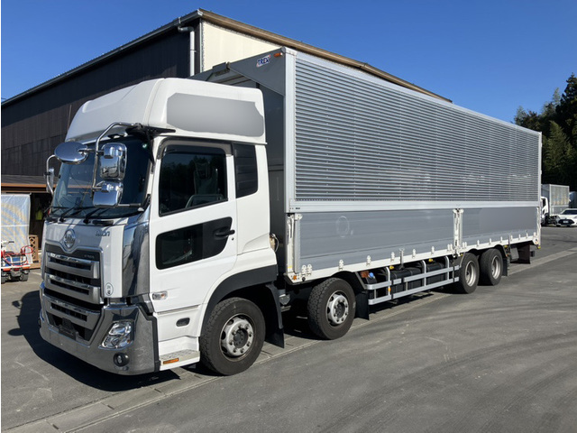 【近日入庫予定】 R4年 4軸アルミウイング ハイルーフ リアエアサス UDクオン