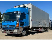 フルハーフ 融雪仕様 リアエアサス ターボ240馬力 日野レンジャーハイルーフ ワイドキャブ 7200ボデー アルミウィング 赤シャシ 積載2.15トン