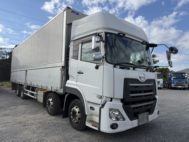 【近日入庫予定】R1年 クオン ハイルーフ アルミウイング 4軸2デフ 低床 リアエアサス エスコット アルミホイール