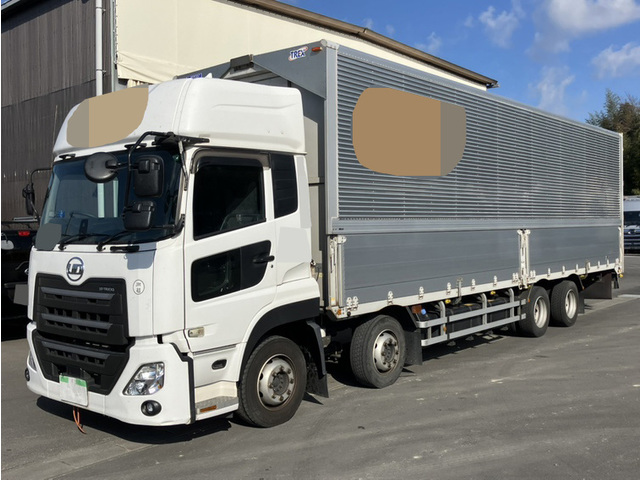 【近日入庫予定】 R1年 クオン 4軸2デフ アルミウイング ハイルーフ リアエアサス エスコット