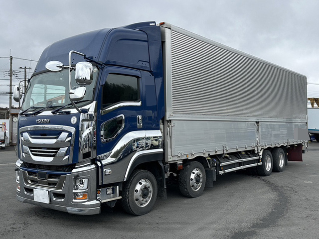 【近日入庫予定】 R5年 ハイルーフ 低床4軸 アルミウイング 内高265㎝ フルハーフ 木床 アルミホイール メッキパーツ多数 いすゞ ファイブスターギガ