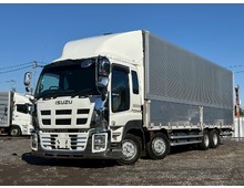 マニュアル7速 白キャブ いすゞギガ 4軸低床 アルミウイング 積載13.5トン