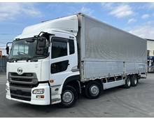 H27年 クオン 4軸2デフ アルミウイング 格納パワーゲート エスコット リアエアサス 