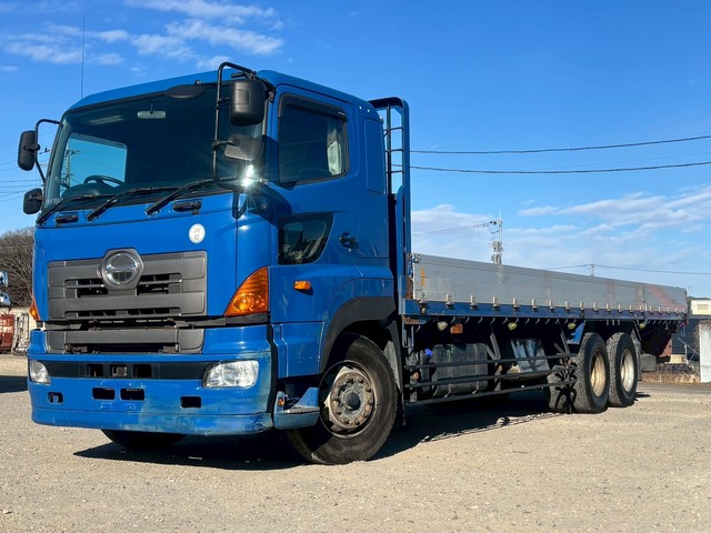 【近日入庫】マニュアル7速 積載14.5トン 平アルミブロック ヤマダボデー 3方開 日野プロフィア