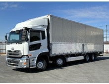 H27年 クオン 4軸2デフ アルミウイング 格納パワーゲート リアエアサス エスコット 3月迄車検付