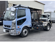 【近日入庫予定】 R1年 増トン（積載7.5ｔ） 脱着装置付きコンテナ専用車 ヒアブフックリフト 6速マニュアル ふそうファイター 車検付き 低走行