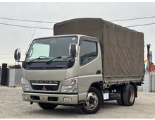 車検付き 煤焼き無し 5トン未満 10尺ショート 平ボデー幌付き マニュアル5速 三菱キャンター 積載２トン 