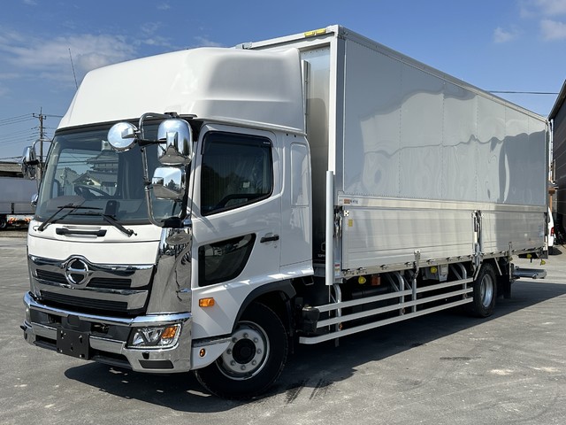 【未使用】 R7年 格納パワーゲート付き 冷凍ウイング 菱重低温 7200ワイド 台枠・門口ステン 床アルミ縞板 ハイルーフ リアエアサス 6速マニュアル 日野レンジャー