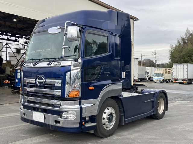 【近日入庫予定】 H25年 ハイルーフ トラクターヘッド 第五輪荷重11,500㎏ ディフレクター付 スカート付 アルミホイール メッキパーツ多数 プロシフト リアエアサス 日野 プロフィア