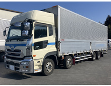 【近日入庫予定】 H28年 クオン ハイルーフ 4軸2デフ アルミウイング 格納パワーゲート付 リアエアサス エスコット 