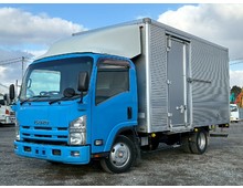 車検付き ワイドキャブ ロングボデー サイド扉 アルミバン マニュアル6速 準中型 いすゞエルフ 積載2トン