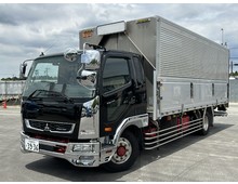 【キャブ黒塗装仕上済】 R3年 ふそうファイター増トン（積載5.5ｔ） 冷凍ウイング 格納パワーゲート付き 菱重⁻30℃設定 6200ワイド リアエアサス ステン・メッキパーツ多数 アルミホイール 6速マニュアル 車検付き