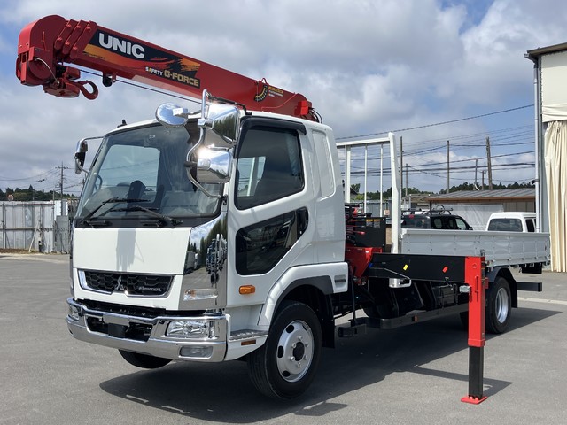 R7年 低走行5千km 古川ユニック製4段クレーン ラジコン・フックイン付 5500標準幅 板バネ 6速マニュアル 240高馬力 ふそうファイター 車検付き