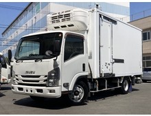  H28年 リビルトエンジン交換後4万km！ 格納パワーゲート付！ ワイドロング 冷凍バン 東プレ低温 ダクト2室式 送風機付 アルミ縞板 左サイド扉 いすゞ エルフ
